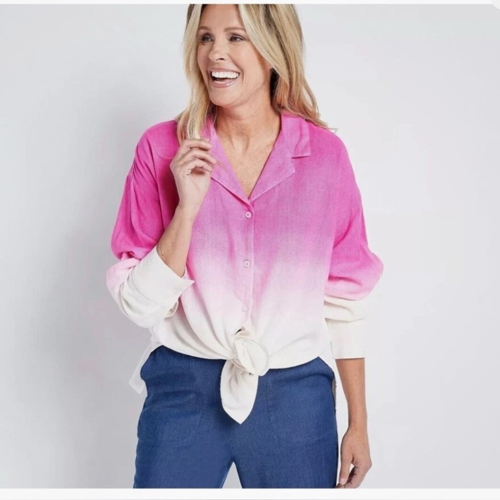 Jason Wu Pink and White Ombre Button-Down Shirt